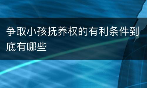 争取小孩抚养权的有利条件到底有哪些