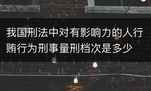 我国刑法中对有影响力的人行贿行为刑事量刑档次是多少