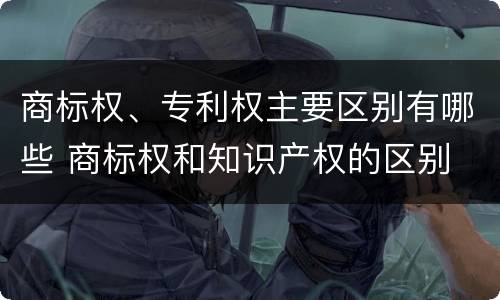 商标权、专利权主要区别有哪些 商标权和知识产权的区别