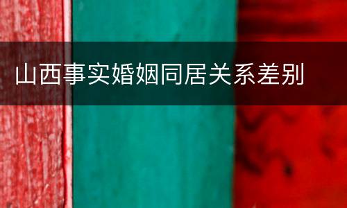 山西事实婚姻同居关系差别