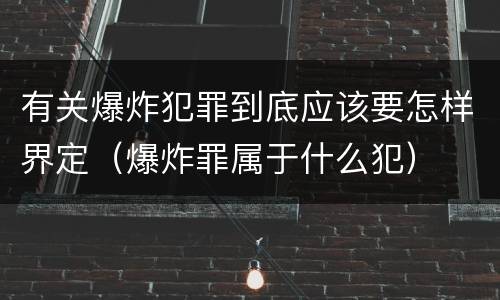 有关爆炸犯罪到底应该要怎样界定（爆炸罪属于什么犯）
