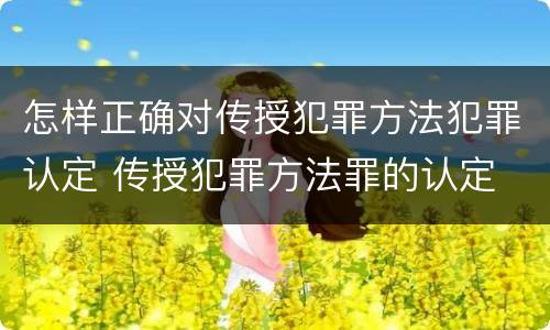 怎样正确对传授犯罪方法犯罪认定 传授犯罪方法罪的认定
