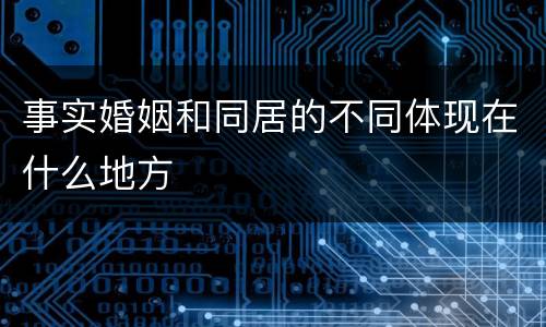 事实婚姻和同居的不同体现在什么地方