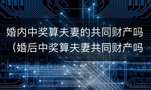 婚内中奖算夫妻的共同财产吗（婚后中奖算夫妻共同财产吗）