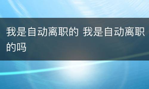 我是自动离职的 我是自动离职的吗