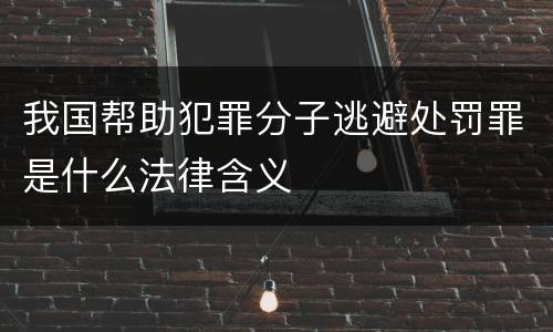 我国帮助犯罪分子逃避处罚罪是什么法律含义