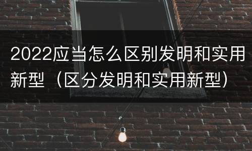 2022应当怎么区别发明和实用新型（区分发明和实用新型）