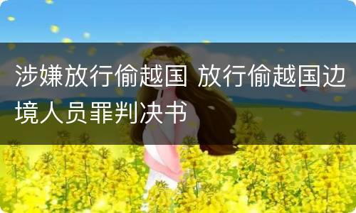 涉嫌放行偷越国 放行偷越国边境人员罪判决书