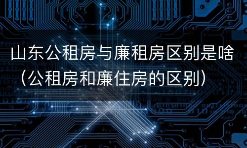 山东公租房与廉租房区别是啥（公租房和廉住房的区别）