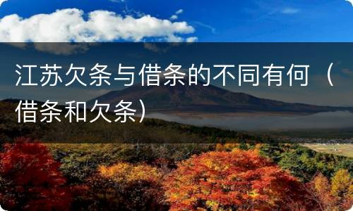 江苏欠条与借条的不同有何（借条和欠条）