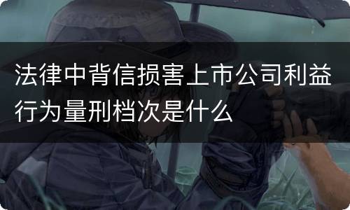 法律中背信损害上市公司利益行为量刑档次是什么