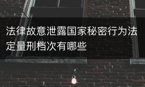 法律故意泄露国家秘密行为法定量刑档次有哪些
