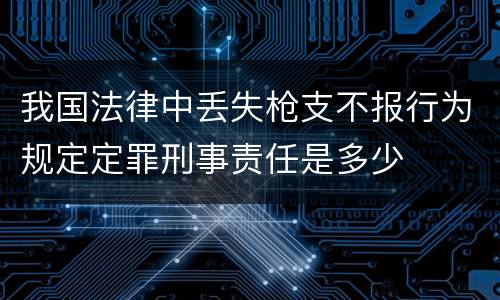 我国法律中丢失枪支不报行为规定定罪刑事责任是多少