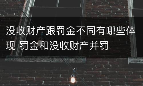 没收财产跟罚金不同有哪些体现 罚金和没收财产并罚