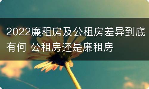 2022廉租房及公租房差异到底有何 公租房还是廉租房
