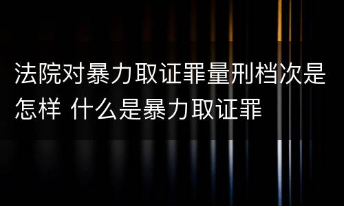 法院对暴力取证罪量刑档次是怎样 什么是暴力取证罪