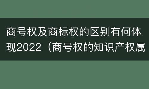 商号权及商标权的区别有何体现2022（商号权的知识产权属性）
