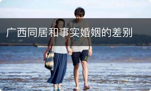广西同居和事实婚姻的差别