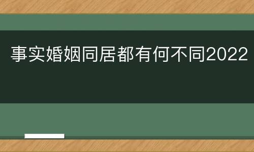 事实婚姻同居都有何不同2022