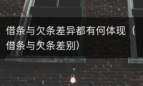 借条与欠条差异都有何体现（借条与欠条差别）