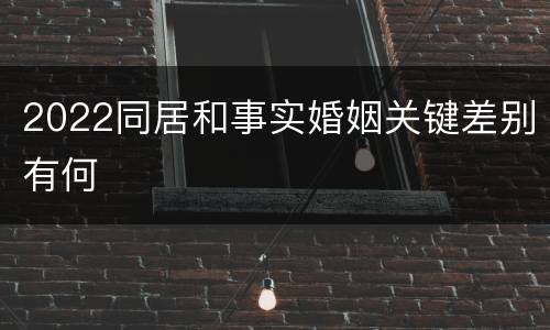 2022同居和事实婚姻关键差别有何