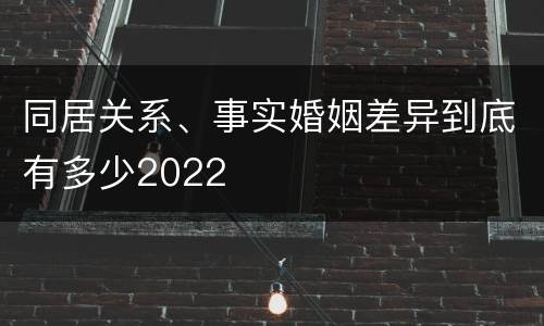 同居关系、事实婚姻差异到底有多少2022