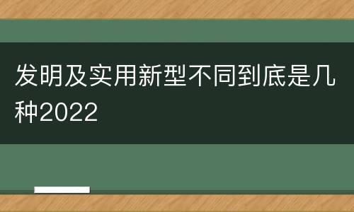 发明及实用新型不同到底是几种2022