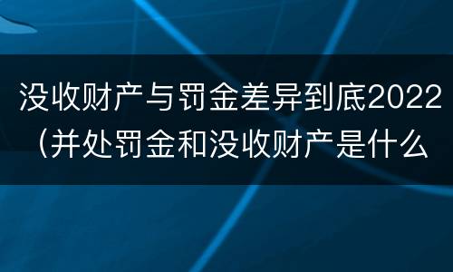 没收财产与罚金差异到底2022（并处罚金和没收财产是什么意思）