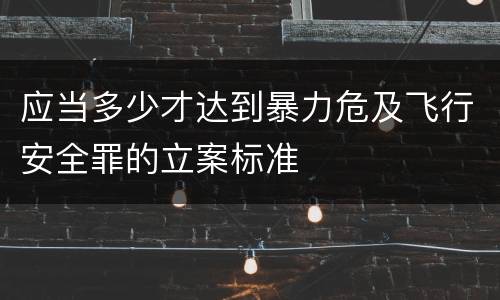 应当多少才达到暴力危及飞行安全罪的立案标准