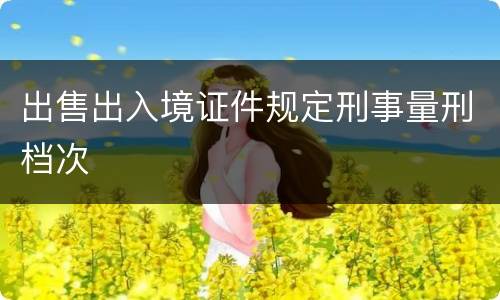 出售出入境证件规定刑事量刑档次
