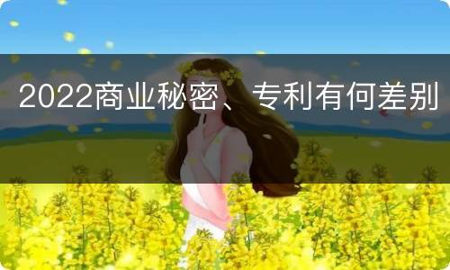 2022商业秘密、专利有何差别