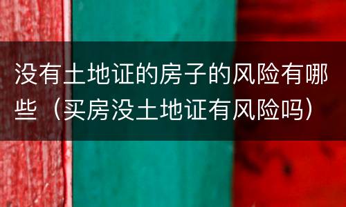 没有土地证的房子的风险有哪些（买房没土地证有风险吗）
