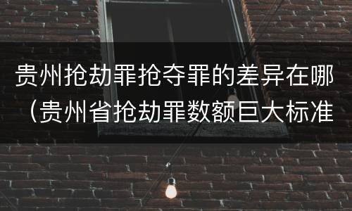 贵州抢劫罪抢夺罪的差异在哪（贵州省抢劫罪数额巨大标准）