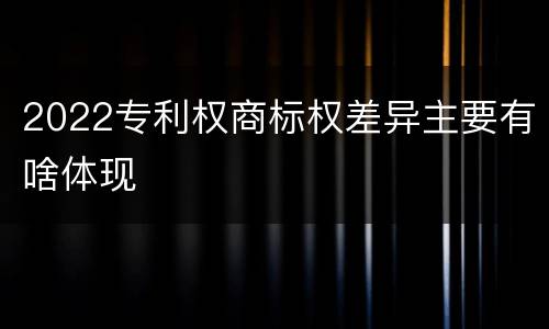 2022专利权商标权差异主要有啥体现