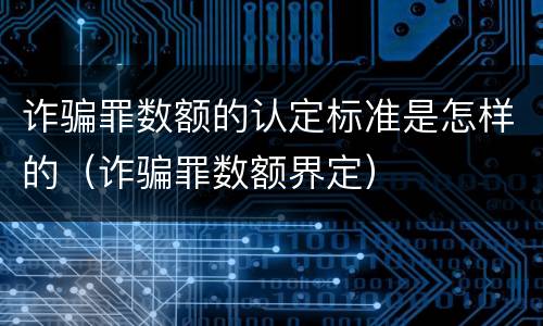 诈骗罪数额的认定标准是怎样的（诈骗罪数额界定）