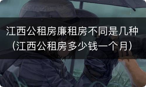 江西公租房廉租房不同是几种（江西公租房多少钱一个月）