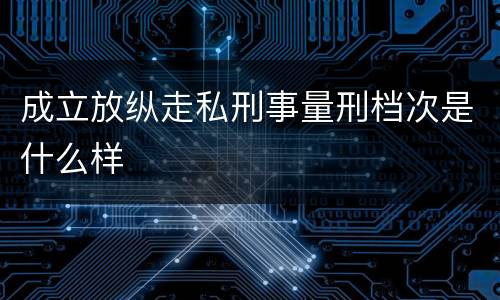 成立放纵走私刑事量刑档次是什么样