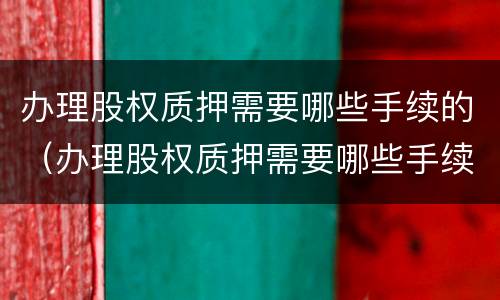 办理股权质押需要哪些手续的（办理股权质押需要哪些手续的材料）