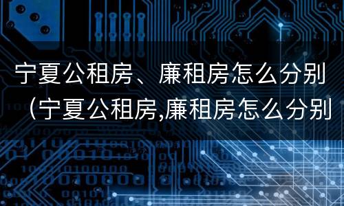 宁夏公租房、廉租房怎么分别（宁夏公租房,廉租房怎么分别摇号）