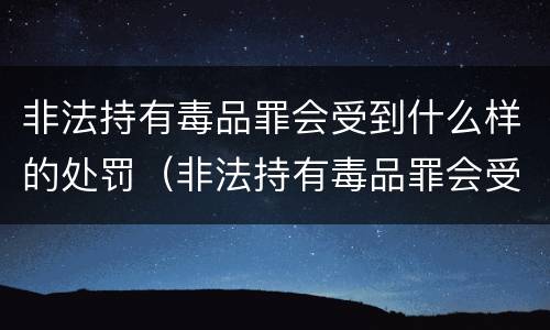 非法持有毒品罪会受到什么样的处罚（非法持有毒品罪会受到什么样的处罚和惩罚）