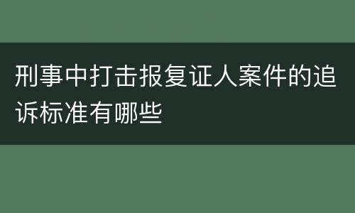 刑事中打击报复证人案件的追诉标准有哪些