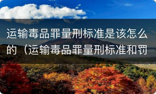 运输毒品罪量刑标准是该怎么的（运输毒品罪量刑标准和罚金标准）