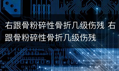 右跟骨粉碎性骨折几级伤残 右跟骨粉碎性骨折几级伤残