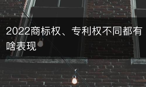 2022商标权、专利权不同都有啥表现
