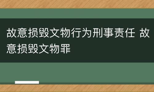 故意损毁文物行为刑事责任 故意损毁文物罪
