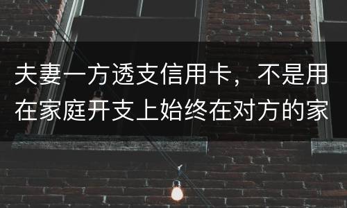 夫妻一方透支信用卡，不是用在家庭开支上始终在对方的家庭开支上我有义务给他还吗