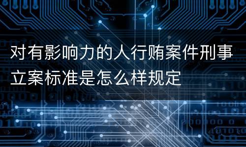 对有影响力的人行贿案件刑事立案标准是怎么样规定