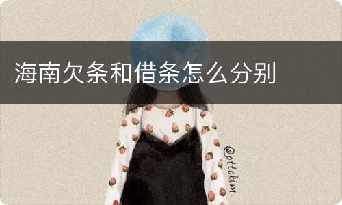海南欠条和借条怎么分别