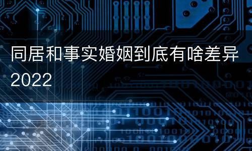 同居和事实婚姻到底有啥差异2022