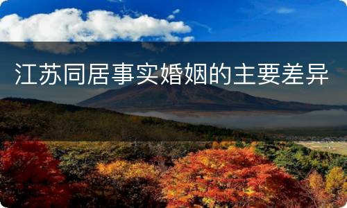 江苏同居事实婚姻的主要差异